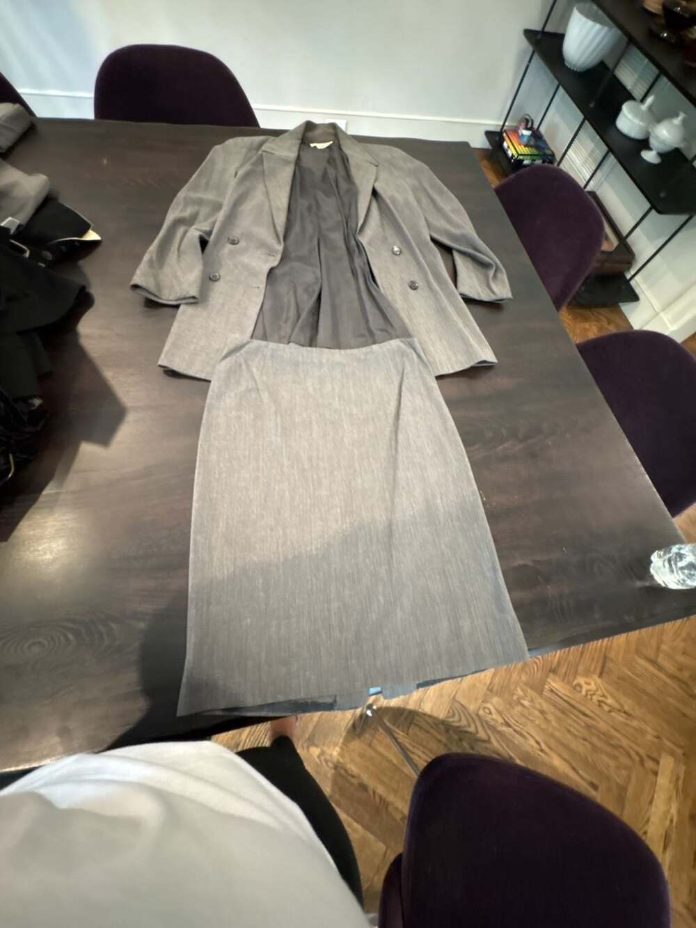 Vintage Michael Kors bergdorf Gray Wool Blend Blazer and Skirt Suit Set 6/8